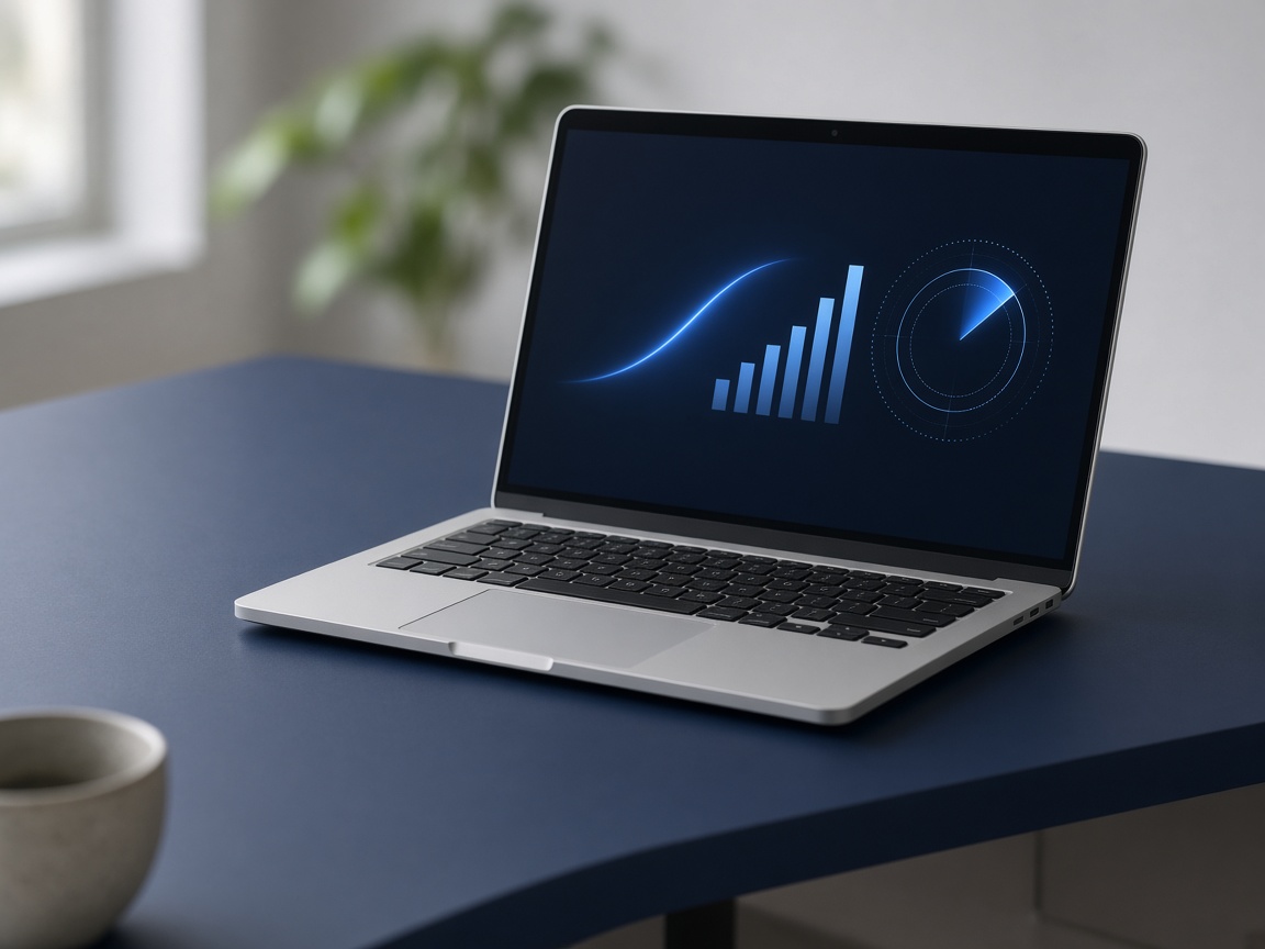 Laptop showing an abstract view of search performance
